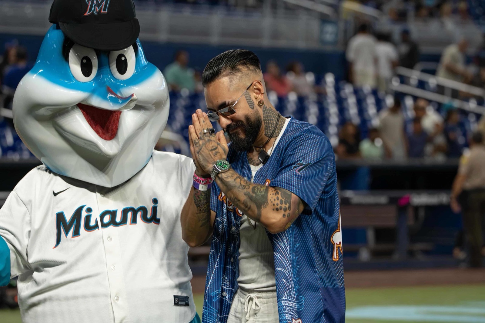 Arlex Campos at Miami Marlins event, LoanDepot Park